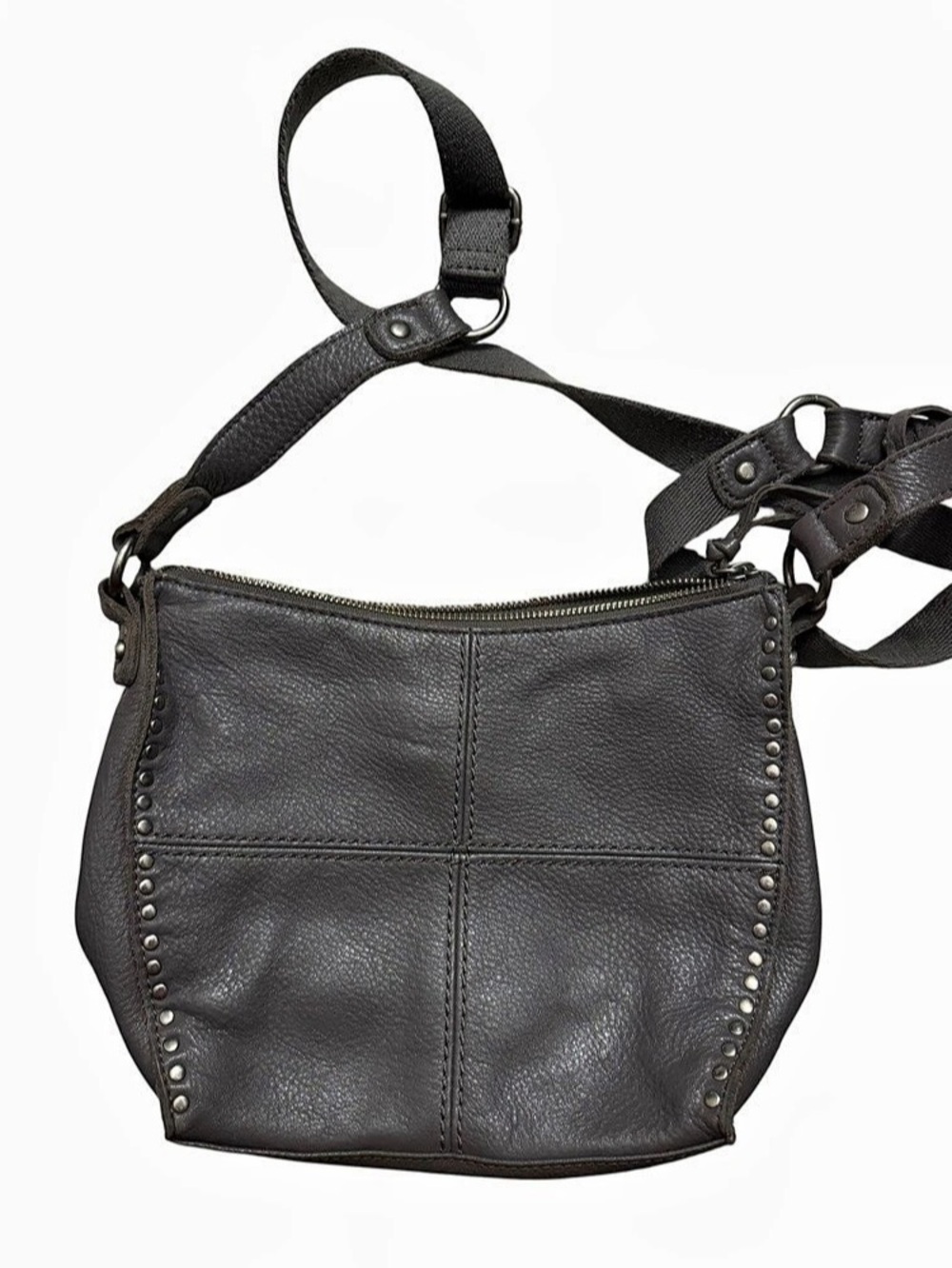 The Sak Studded Leather Shoulder Bag in Black